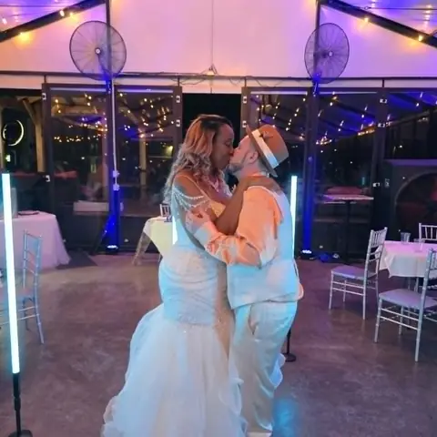 Newlyweds sharing a dance