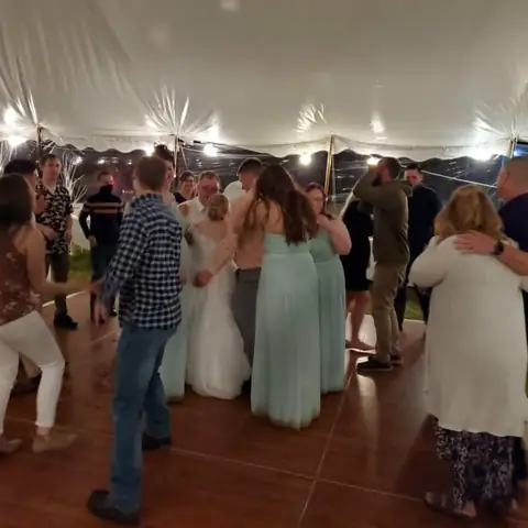 Wedding guests enjoying the dance floor