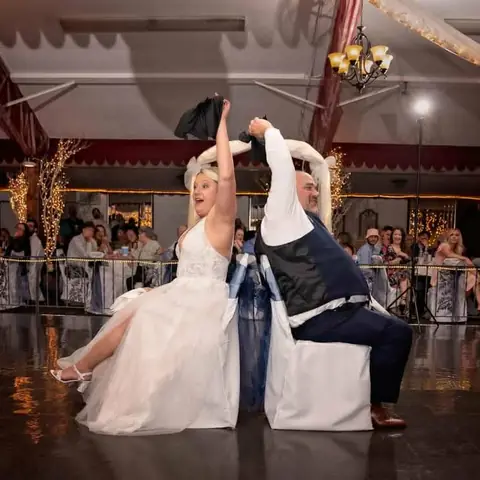 Newlyweds celebrating on the dance floor