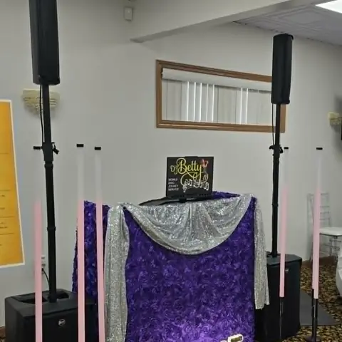 DJ Betty professional sound and lighting setup